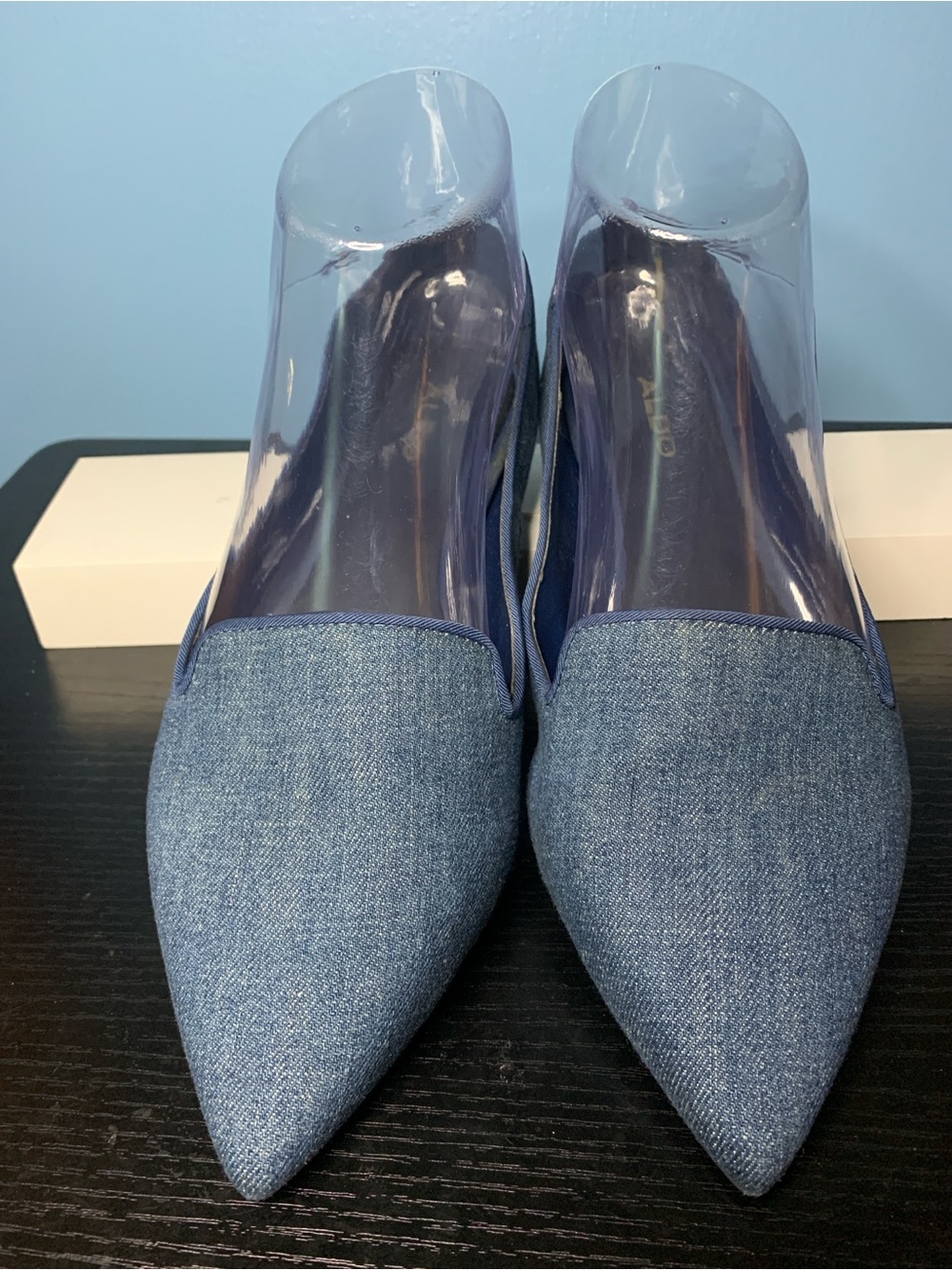 Aldo Women's Denim Pointed Slip-On Flats - Blue